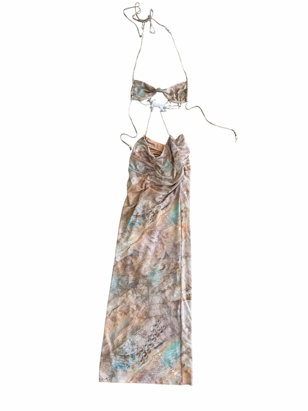 New Outcast Caterina Maxi Dress Iridescent Pearl Size Small - Picture 10 of 11
